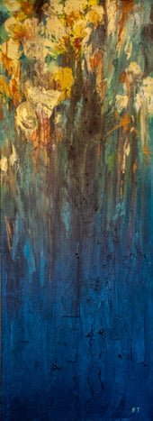 Abstract: Yellow Flower & Teal
